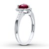 Thumbnail Image 2 of Lab-Created Ruby Ring 1/10 ct tw Diamonds Sterling Silver