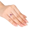 Thumbnail Image 3 of Lab-Created Ruby Ring 1/10 ct tw Diamonds Sterling Silver