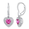 Thumbnail Image 1 of Dangle Earrings Lab-Created Sapphires Sterling Silver