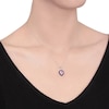 Thumbnail Image 1 of Lab-Created Sapphire Black Spinels Sterling Silver Necklace
