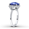 Thumbnail Image 1 of Lab-Created Sapphire Ring 1/10 ct tw Diamonds Sterling Silver
