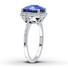 Thumbnail Image 2 of Lab-Created Sapphire Ring 1/10 ct tw Diamonds Sterling Silver