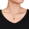 Thumbnail Image 3 of Lab-Created Ruby Necklace 1/20 ct tw Diamonds Sterling Silver