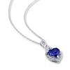 Thumbnail Image 1 of Lab-Created Sapphire Necklace with Diamonds Sterling Silver