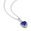 Thumbnail Image 2 of Lab-Created Sapphire Necklace with Diamonds Sterling Silver