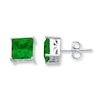 Thumbnail Image 1 of Classic Stud Earrings Lab-Created Emeralds Sterling Silver