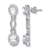 Thumbnail Image 1 of Lab-Created Sapphires Diamond Accents Sterling Silver Earrings