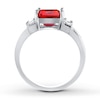 Thumbnail Image 2 of Lab-Created Ruby Ring Lab-Created Sapphires Sterling Silver