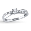Thumbnail Image 0 of Lab-Created Sapphire Ring 1/20 ct tw Diamonds Sterling Silver