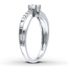Thumbnail Image 2 of Lab-Created Sapphire Ring 1/20 ct tw Diamonds Sterling Silver