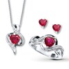 Thumbnail Image 0 of Lab-Created Ruby Three-Piece Boxed Set Sterling Silver