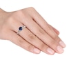 Thumbnail Image 2 of Lab-Created Sapphire Ring 1/15 ct tw Diamonds 10K White Gold