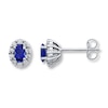 Thumbnail Image 1 of Lab-Created Sapphires Blue & White Sterling Silver Earrings