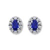 Thumbnail Image 2 of Lab-Created Sapphires Blue & White Sterling Silver Earrings