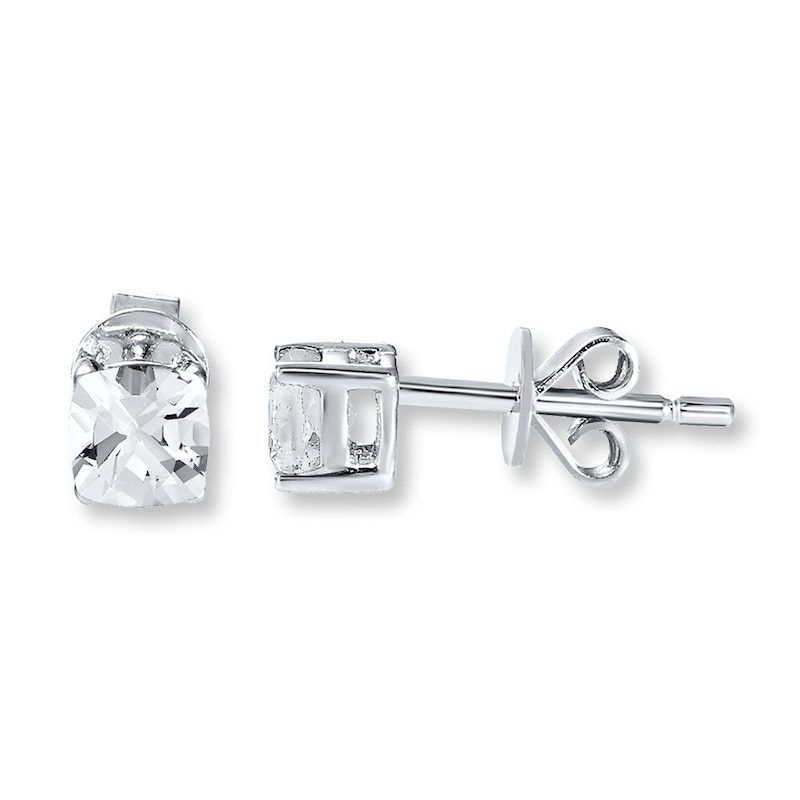 Main Image 1 of Lab-Created Sapphires Sterling Silver Earrings