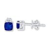 Thumbnail Image 1 of Lab-Created Sapphires Sterling Silver Earrings