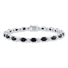 Thumbnail Image 0 of Natural Black Sapphire Bracelet Diamond Accents Sterling Silver