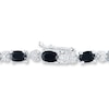 Thumbnail Image 2 of Natural Black Sapphire Bracelet Diamond Accents Sterling Silver