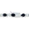 Thumbnail Image 3 of Natural Black Sapphire Bracelet Diamond Accents Sterling Silver