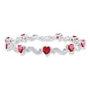 Thumbnail Image 0 of Heart Bracelet Lab-Created Rubies and Diamond Accents Sterling Silver