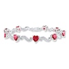 Thumbnail Image 1 of Heart Bracelet Lab-Created Rubies and Diamond Accents Sterling Silver