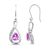 Lab-Created Sapphire Diamond Accents Sterling Silver Earrings