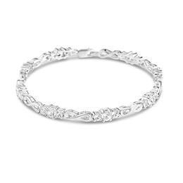 Infinity Bracelet Lab-Created White Sapphires Sterling Silver