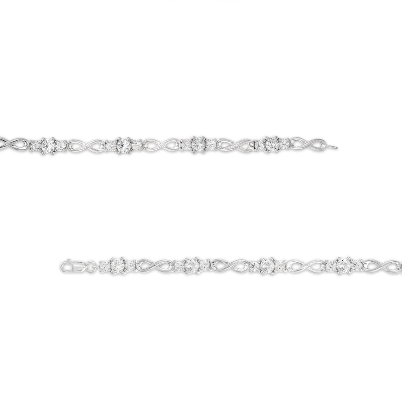 Main Image 2 of Infinity Bracelet Lab-Created White Sapphires Sterling Silver
