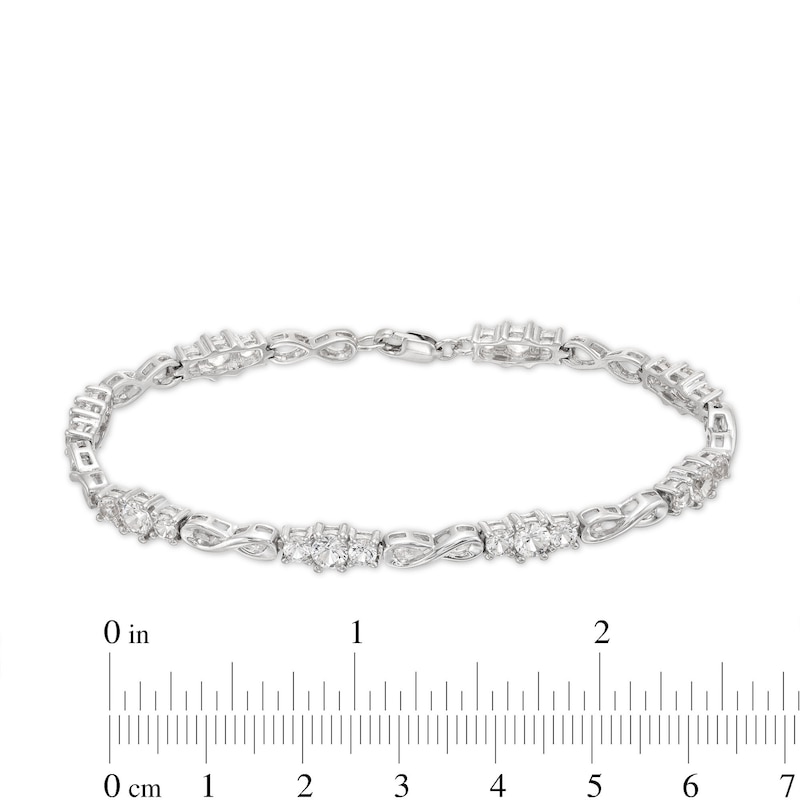 Main Image 3 of Infinity Bracelet Lab-Created White Sapphires Sterling Silver