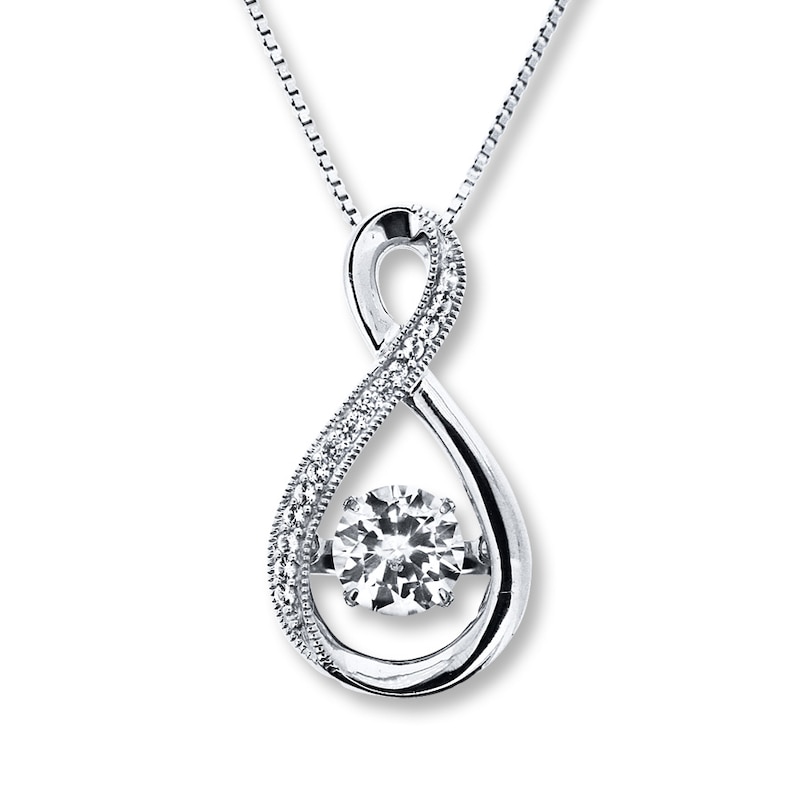 Main Image 1 of Unstoppable Love Lab-Created Sapphires Sterling Silver Necklace