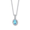 Thumbnail Image 0 of Blue Topaz Necklace Lab-Created Sapphires Sterling Silver