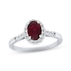 Thumbnail Image 1 of Lab-Created Ruby Lab-Created Sapphire Sterling Silver Ring