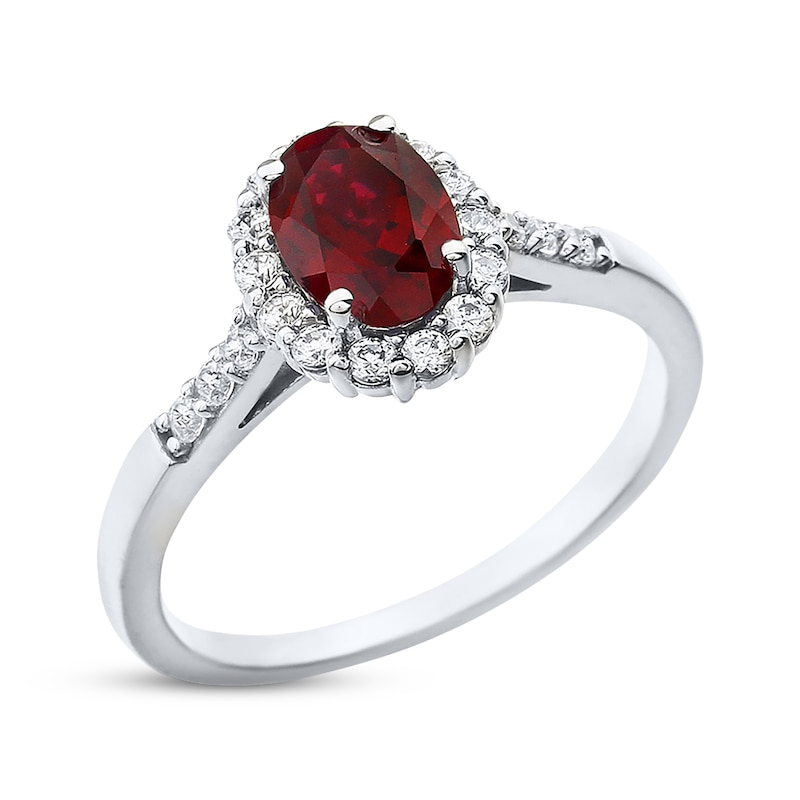 Main Image 2 of Lab-Created Ruby Lab-Created Sapphire Sterling Silver Ring