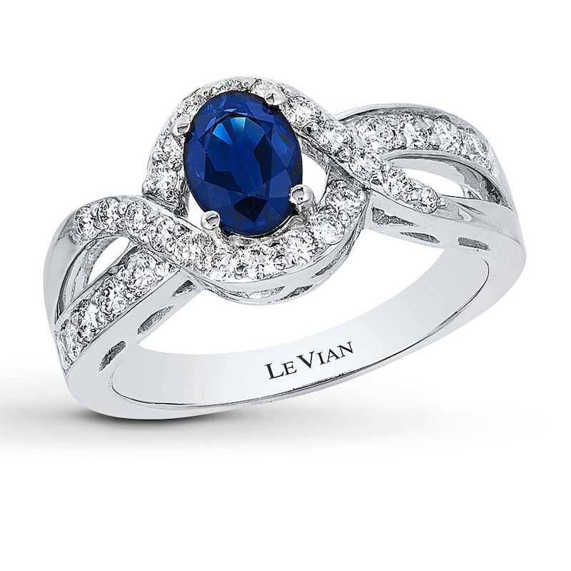 Main Image 1 of Le Vian Sapphire Ring 1/2 ct tw Diamonds 14K Vanilla Gold