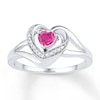 Thumbnail Image 1 of Lab-Created Sapphire Ring 1/20 ct tw Diamonds Sterling Silver