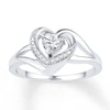 Thumbnail Image 1 of Lab-Created Sapphire Ring 1/20 ct tw Diamonds Sterling Silver