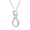Diamond Infinity Necklace Lab-Created Sapphire Sterling Silver