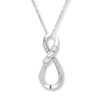 Thumbnail Image 0 of Diamond Infinity Necklace Lab-Created Sapphire Sterling Silver