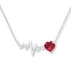 Thumbnail Image 1 of Heartbeat Necklace Lab-created Ruby Sterling Silver