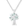 Thumbnail Image 0 of Diamond Tree Necklace Lab-Created Emeralds Sterling Silver