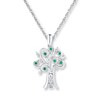 Thumbnail Image 1 of Diamond Tree Necklace Lab-Created Emeralds Sterling Silver