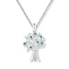 Thumbnail Image 0 of Diamond Tree Necklace Lab-Created Emeralds Sterling Silver