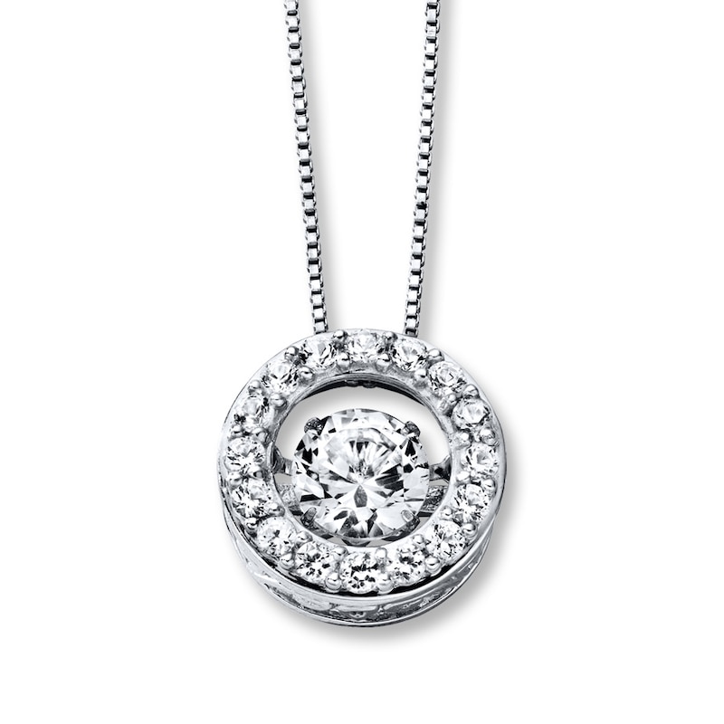 Main Image 1 of Unstoppable Love Necklace Lab-Created Sapphires Sterling Silver