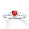 Thumbnail Image 0 of Lab-Created Ruby & Sapphire Ring 10K White Gold