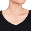 Thumbnail Image 2 of Bar Necklace Natural White Sapphire Sterling Silver