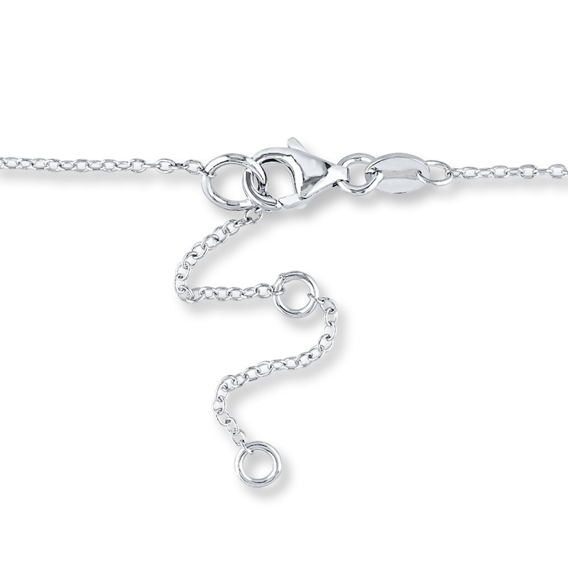 Bar Necklace Natural White Sapphire Sterling Silver