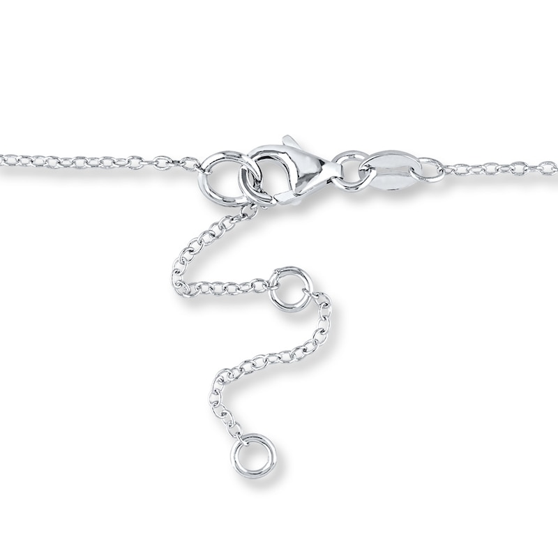 Main Image 3 of Bar Necklace Natural White Sapphire Sterling Silver