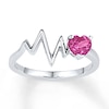 Thumbnail Image 1 of Heartbeat Ring Lab-Created Sapphire Sterling Silver