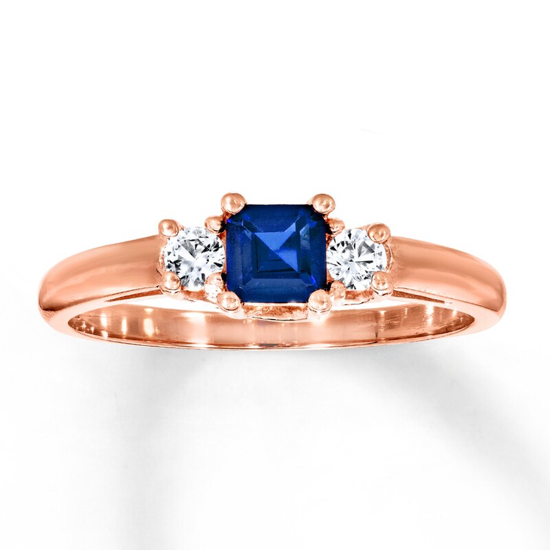 Lab Created Sapphire Ring 10k Rose Gold Kay