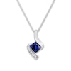 Thumbnail Image 0 of Lab-Created Blue & White Sapphire Necklace Sterling Silver